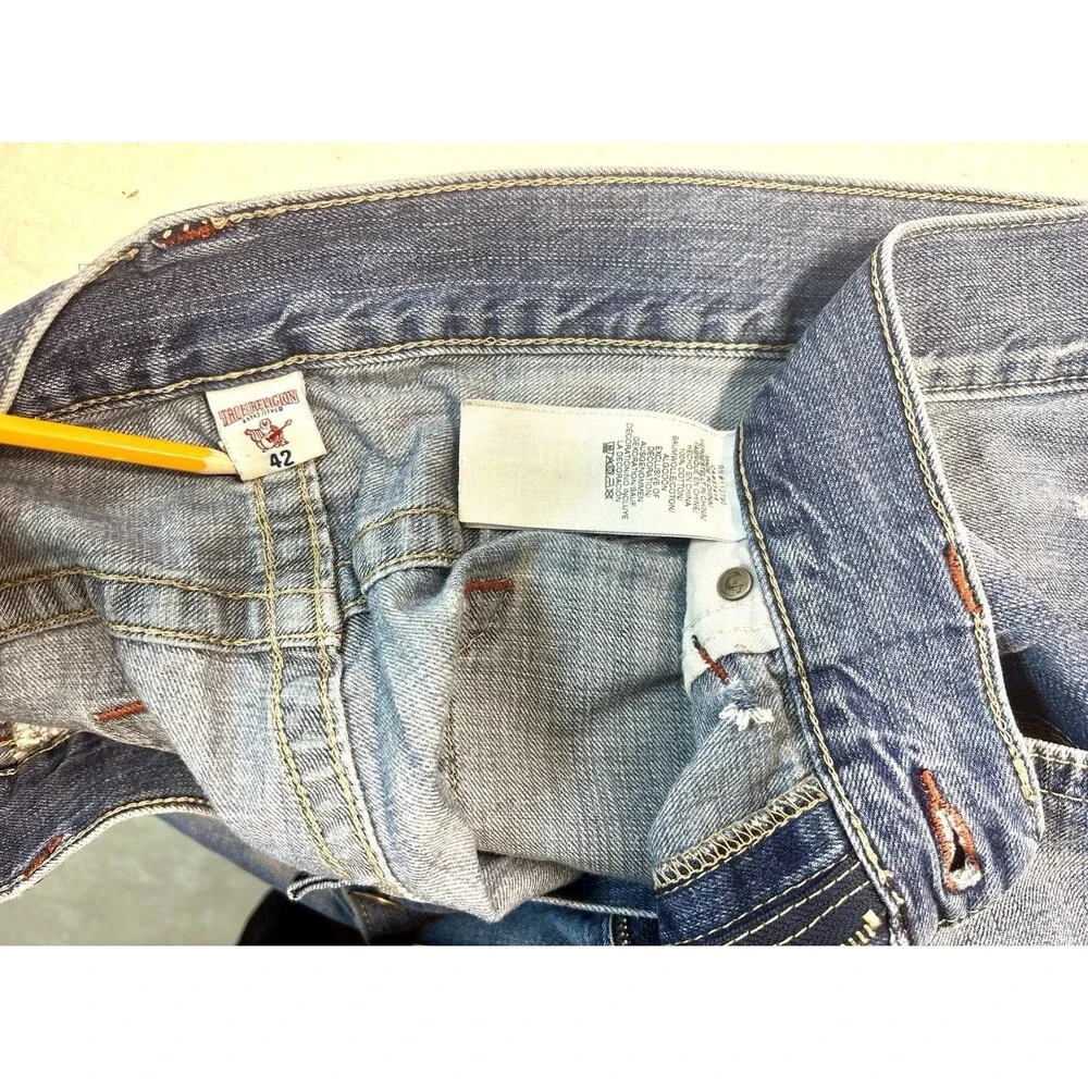 True Religion Rickie Straight Jeans Men’s Size 42 Medium Wash w/ Flap Pockets